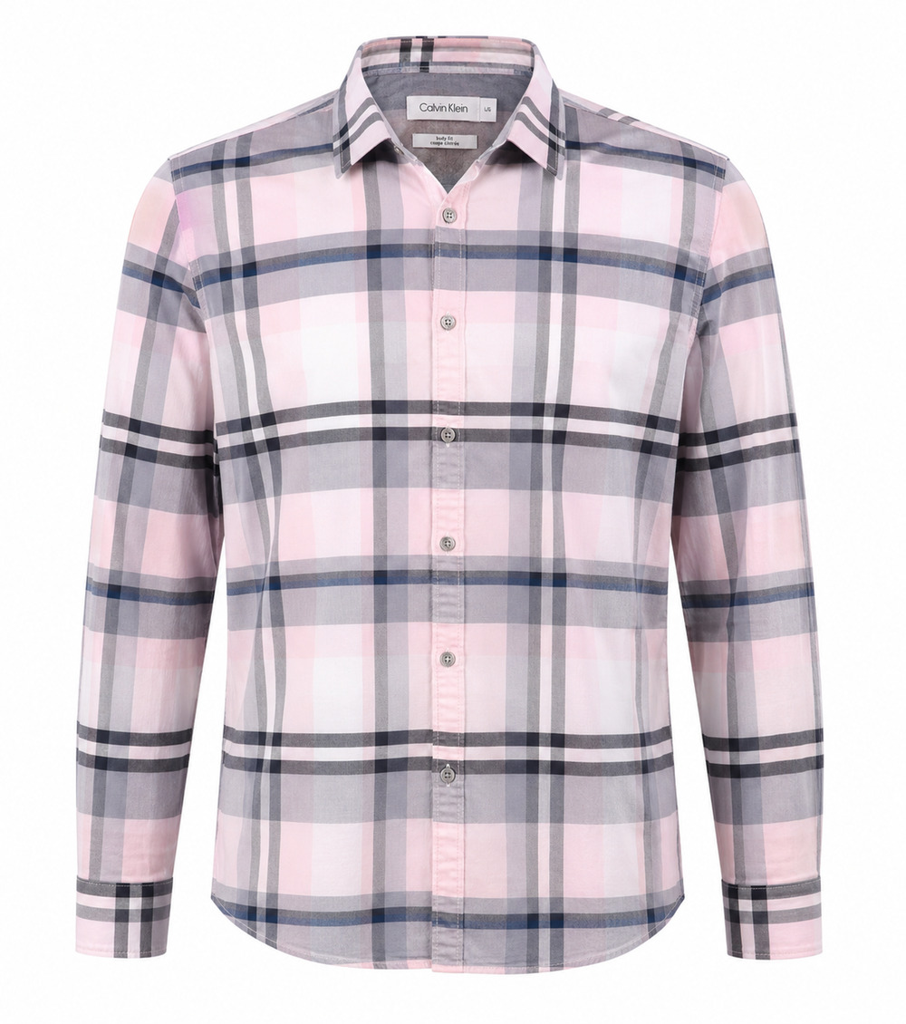 Calvin Klein Men's Body Fit Plaid Button-Up Shirt Size Large Size: Large (L)